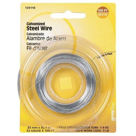 HILLMAN 100 ft. L Galvanized Steel 32 Ga. Wire, 10PK 123118-N